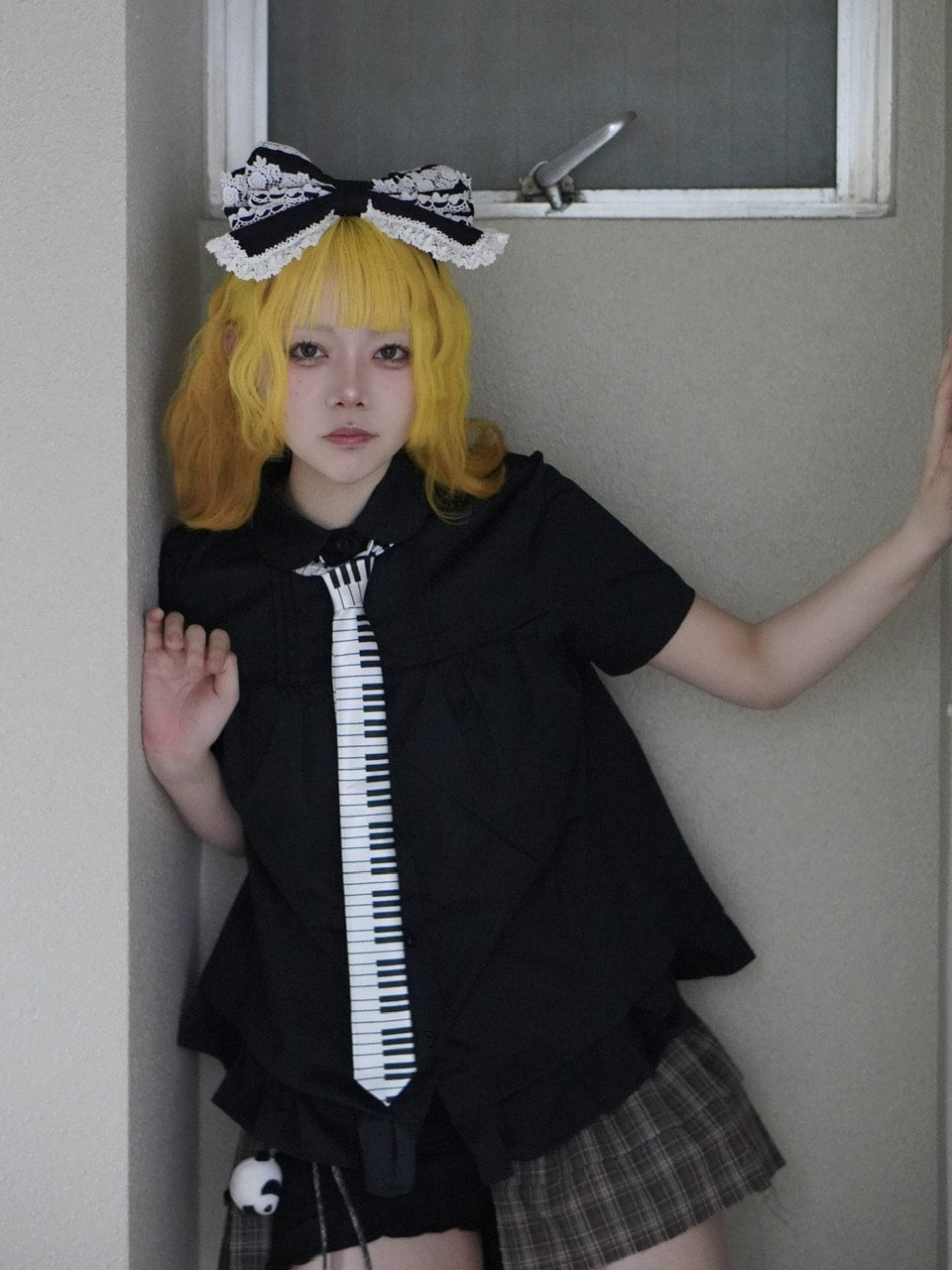 国際配送【Nerd out XU】frill check layered skirt (2color)