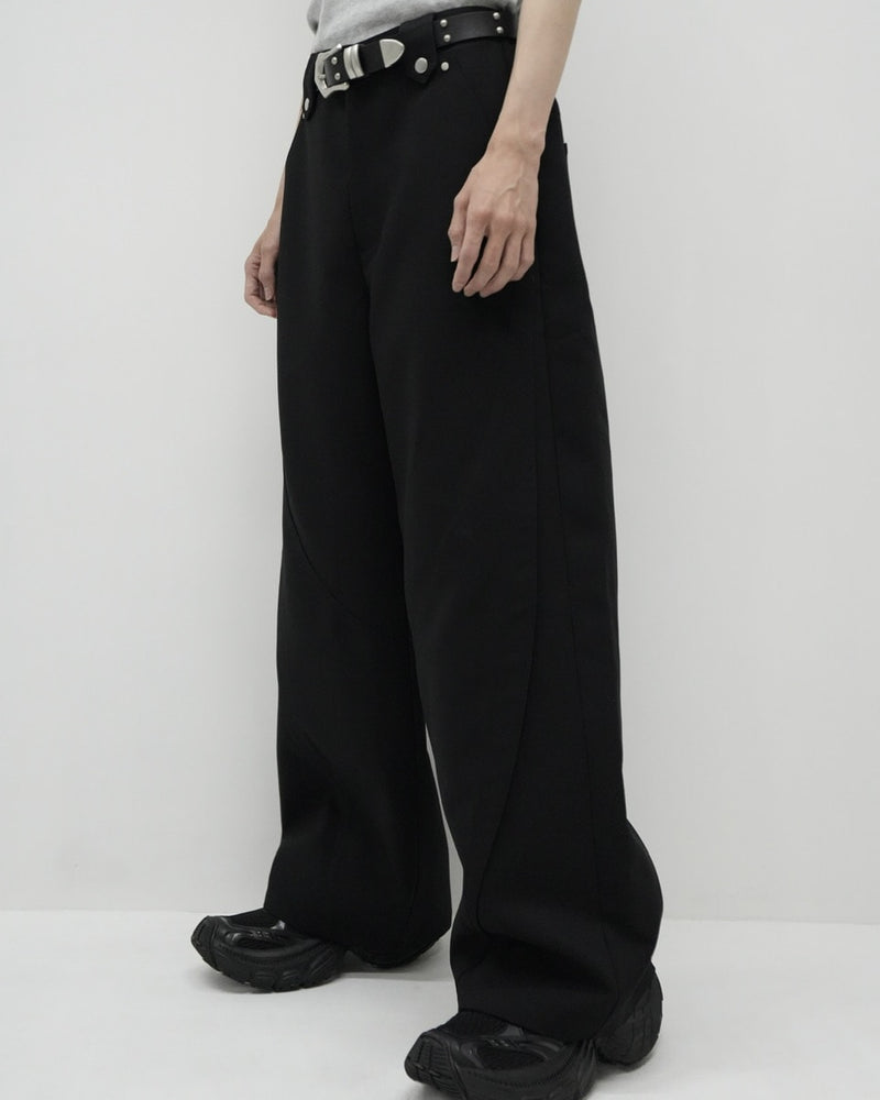 【CS】SEAM DESIGN DRAPE WIDE PANTS