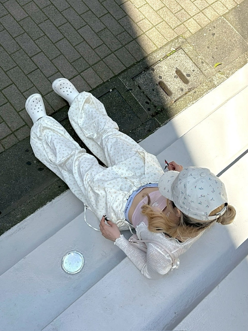 受注制【nmtc +】flower wide layered pants (3color)