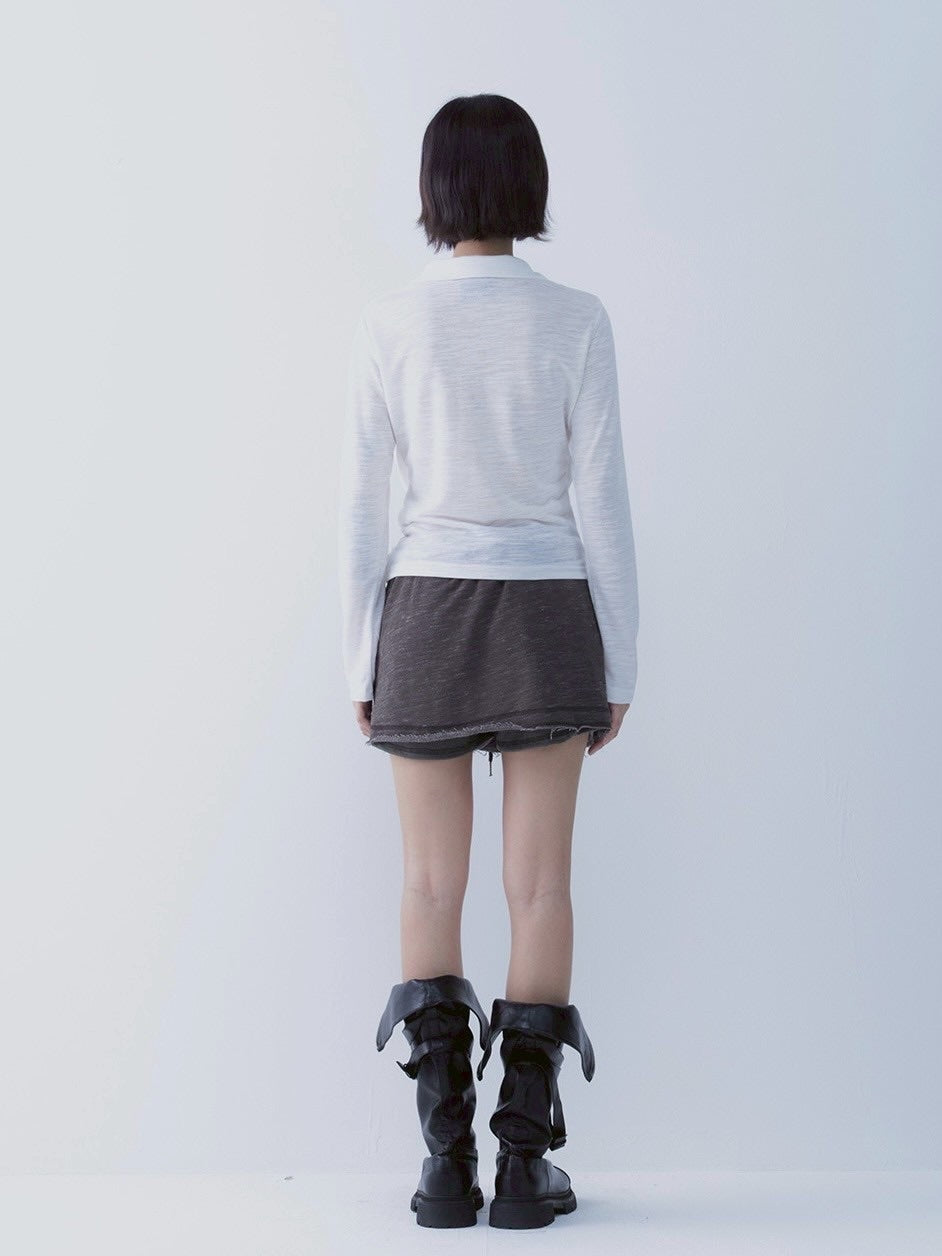 【SETSETSET】DRAPE SHIRT TOP