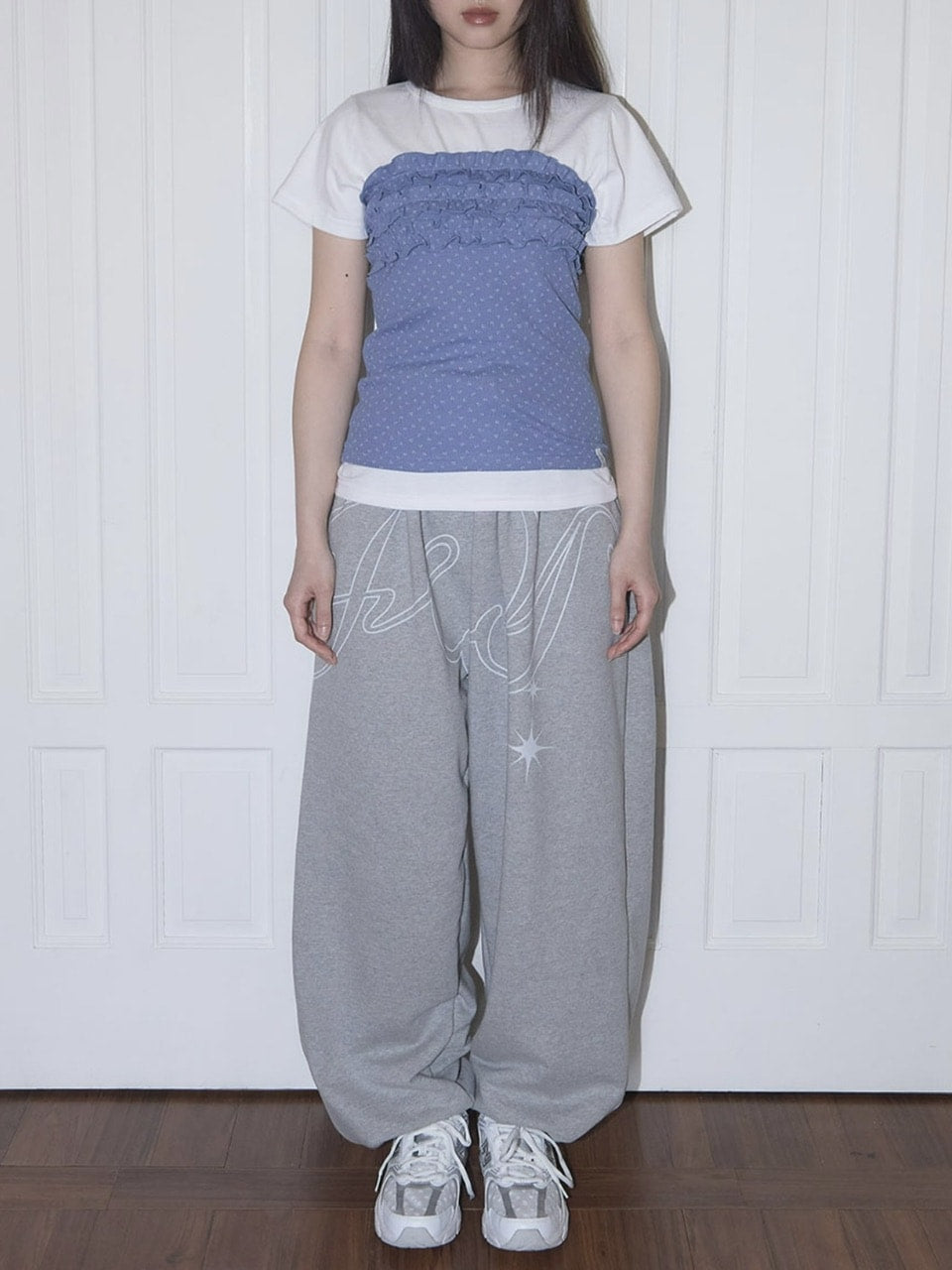 【FANCY CLUB】FLOWER FRILL TUBE TOP / 【ファンシークラブ】フラワーフリルチューブトップ