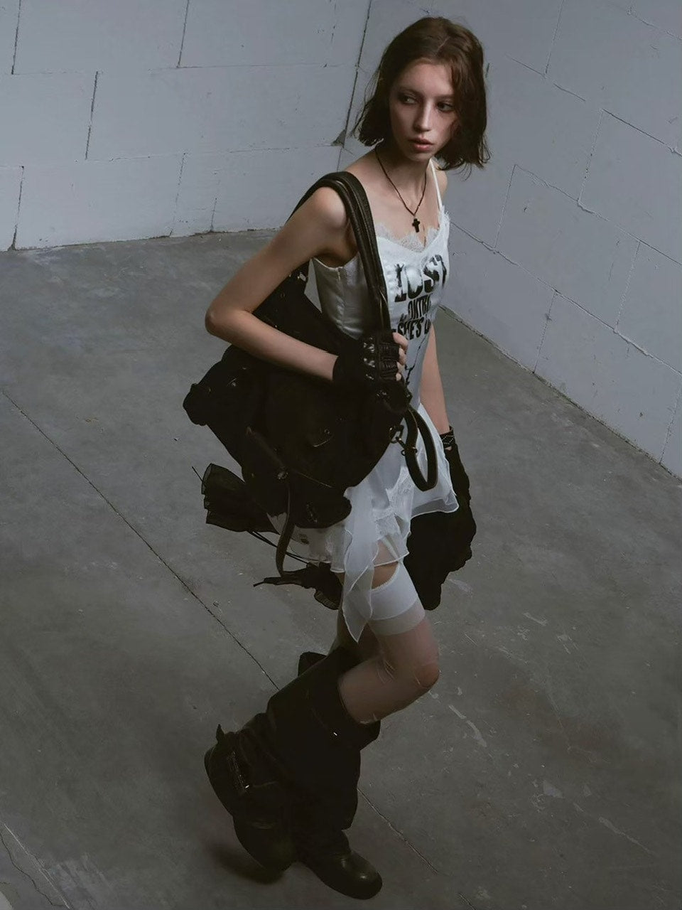 【Cest Nous】Satin Lace Camisole Dress / 【セヌー】サテンレースキャミワンピース