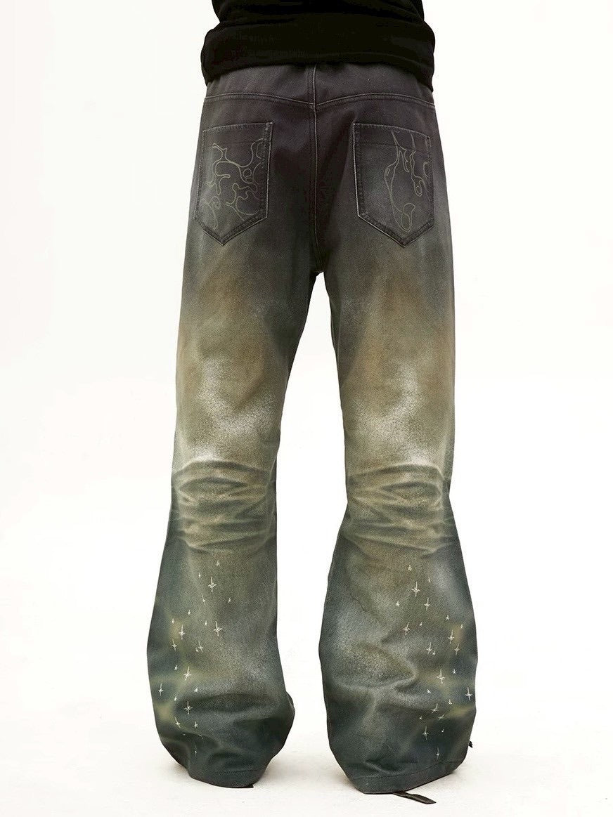 【DND4DES】OCEAN PSYCHEDELIC RHINESTONE JEANS