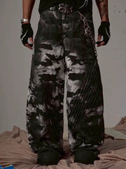 【DND4DES】DECONSTRUCTED PLEATED CAMO BAGGY PANTS
