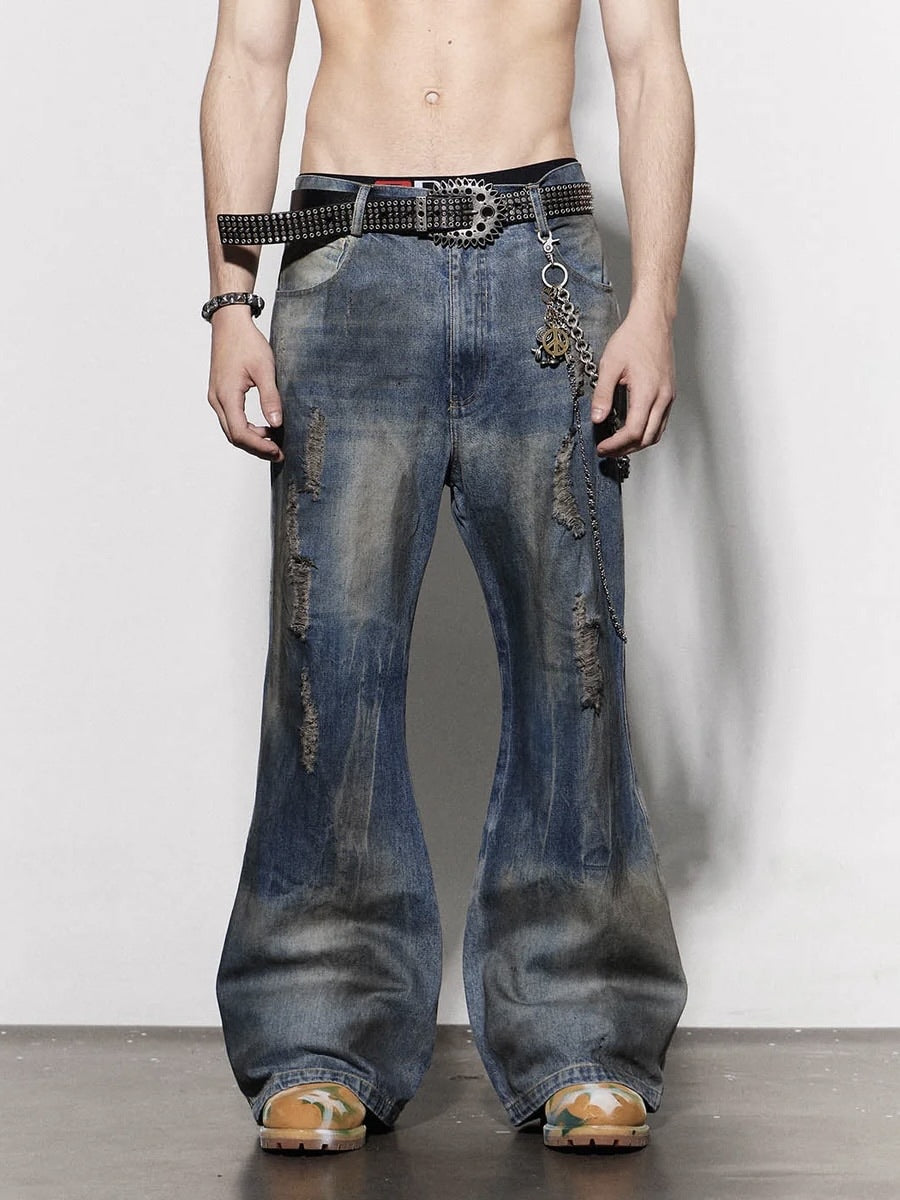【DND4DES】DISTRESSED DUSTY FLARED JEANS