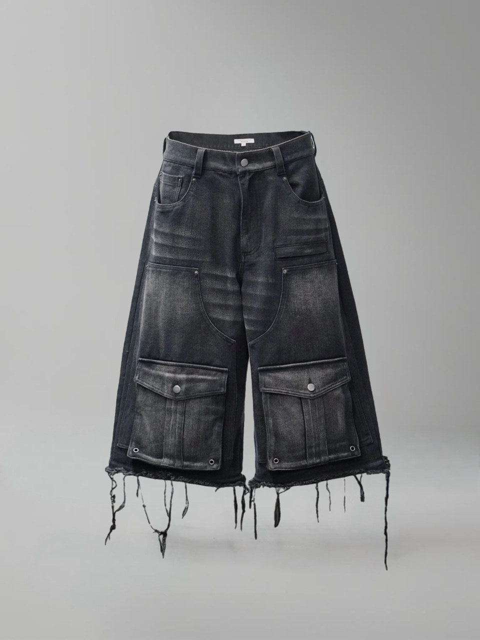 【CHIKASHITSU PLUS HIGH】Layered zip cargo denim pants