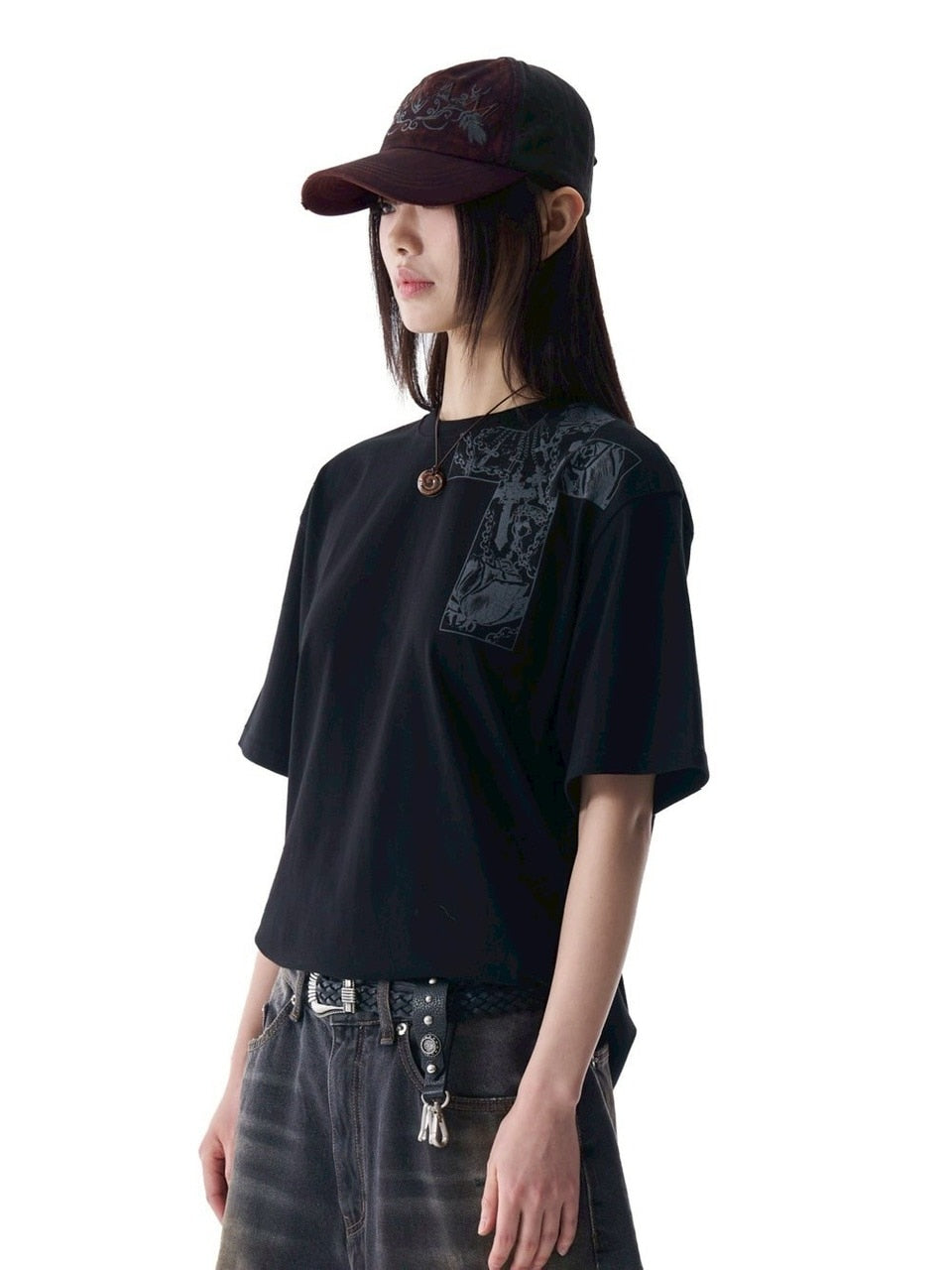【AAKAM】CROS2 Printed Half Top