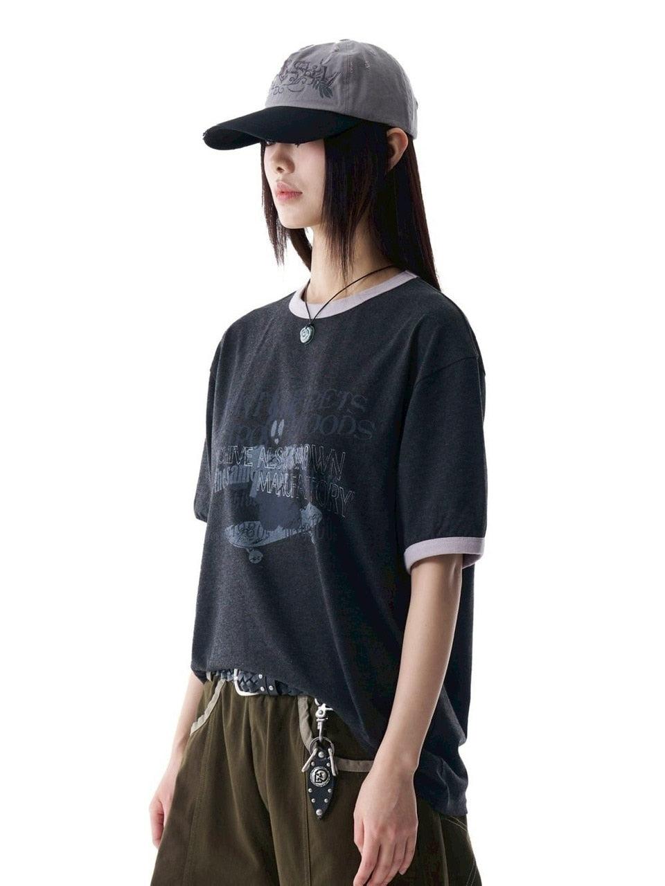 【AAKAM】Cracked Letter Ringer Top