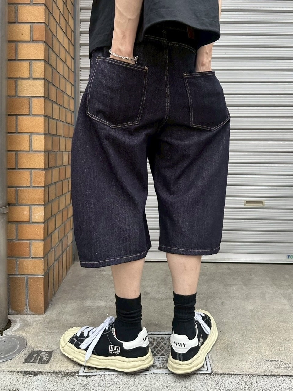 受注制【youll】curve selvedge bermuda denim pants