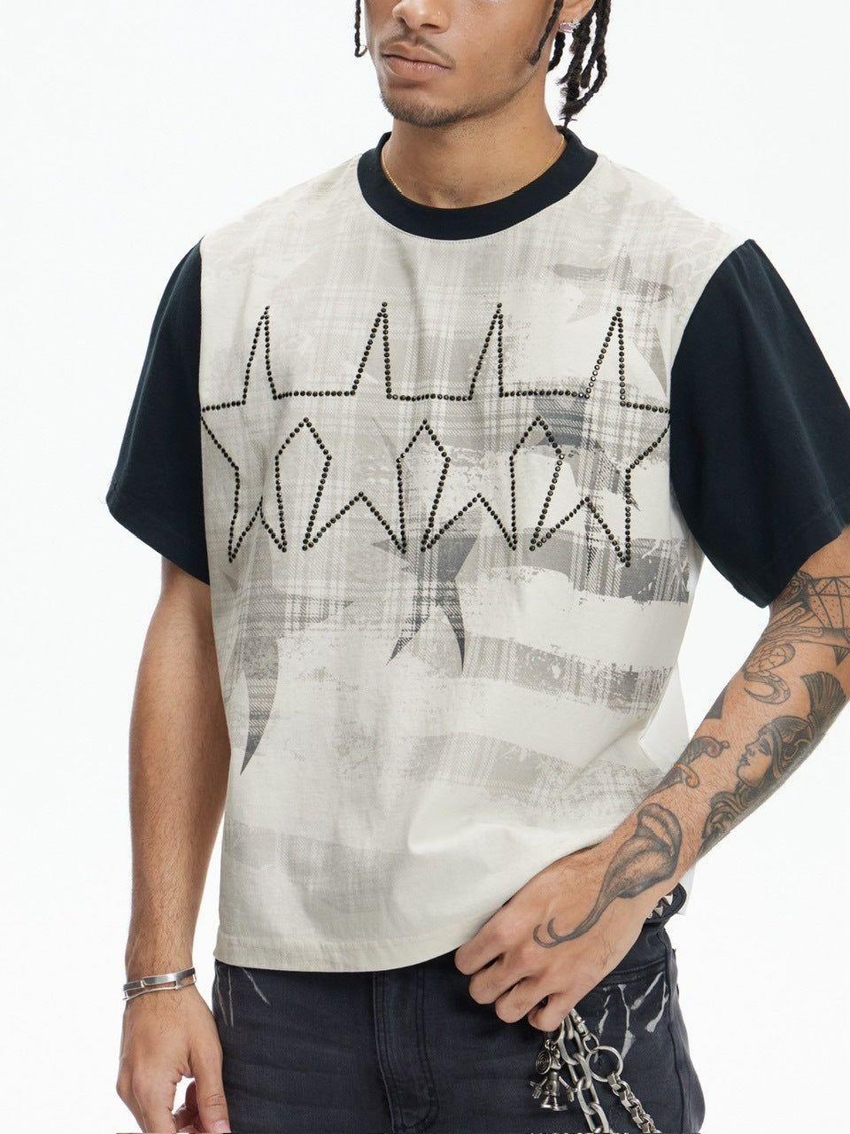 【DND4DES】STAR HOT DIAMOND CONTRAST COLOR T-SHIRT