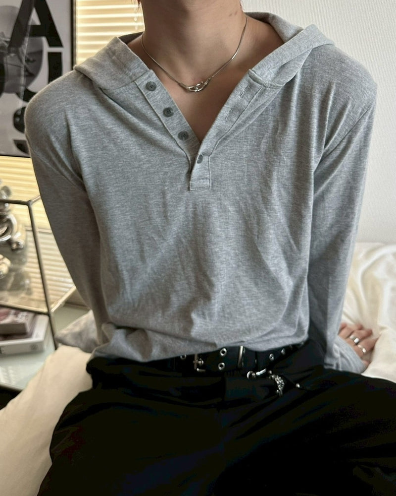 受注制【LUV CODE】hooded long sleeve tee (2color)
