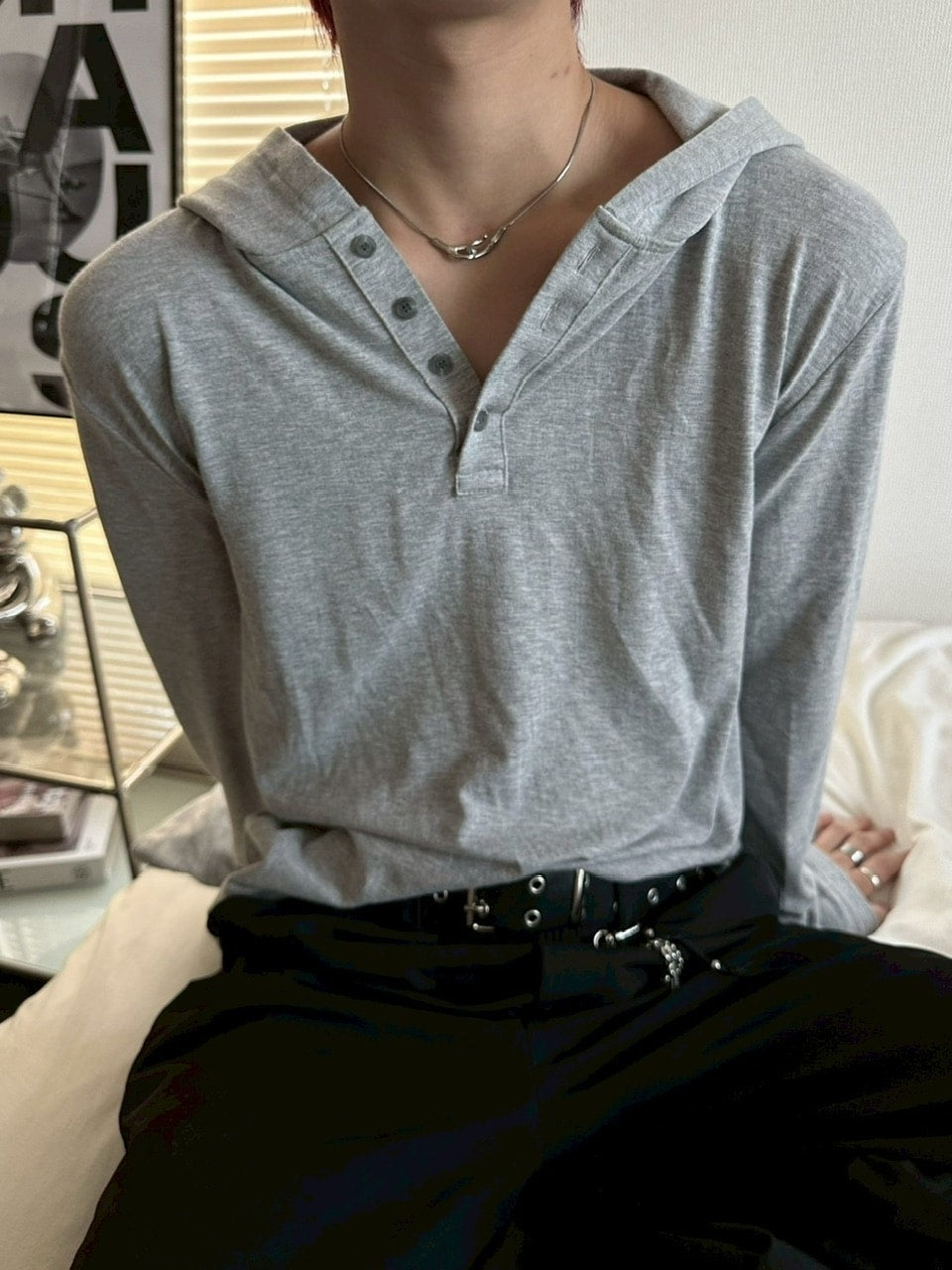 受注制【LUV CODE】hooded long sleeve tee (2color)