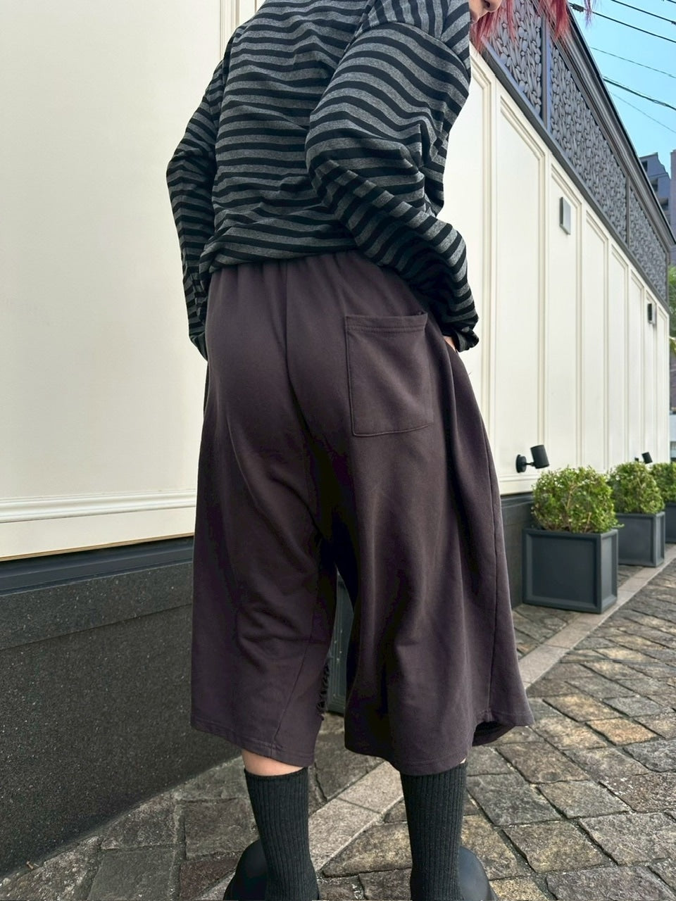 受注制【LUV CODE】damage sweat half pants (3color)
