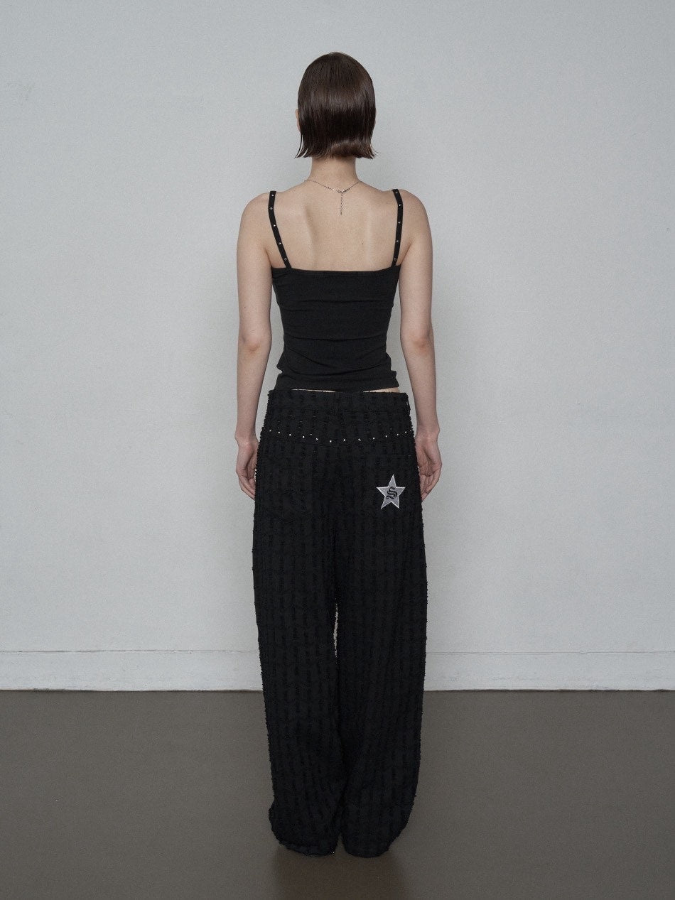 【SETUP‐EXE】CROSS STUDDED SLEEVELESS / 【セットアップエグゼ】クロススタッズキャミソール