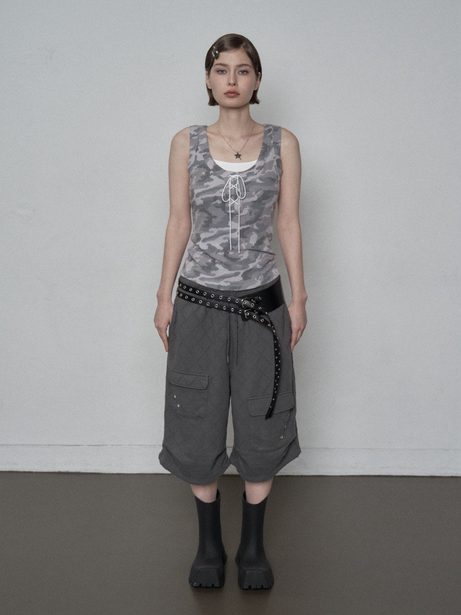 【SETUP‐EXE】CAMO RAW EDGE SLEEVELESS / 【セットアップエグゼ】カモローエッジタンクトップ