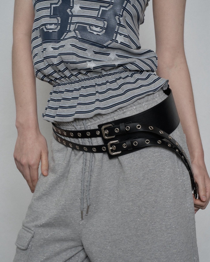 【SETUP‐EXE】TWIN BUCKLE WAIST BELT / 【セットアップエグゼ】ツインバックルウエストベルト