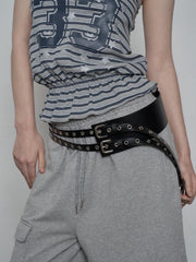 【SETUP‐EXE】TWIN BUCKLE WAIST BELT / 【セットアップエグゼ】ツインバックルウエストベルト