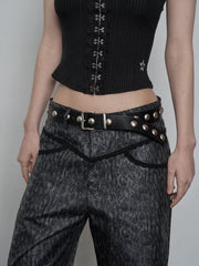 【SETUP‐EXE】CIRCLE RIVET BELT / 【セットアップエグゼ】サークルリベットベルト