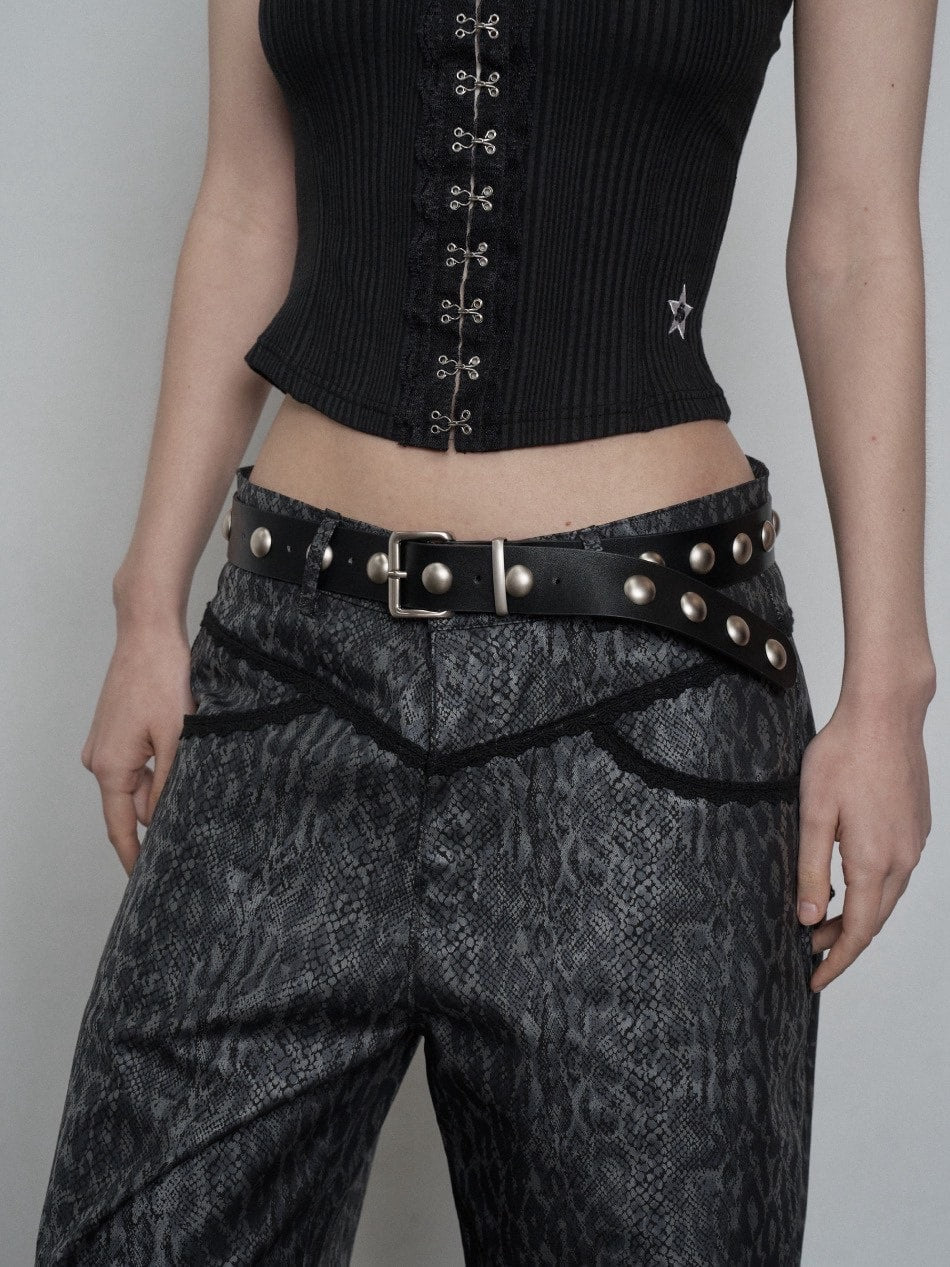 【SETUP‐EXE】CIRCLE RIVET BELT / 【セットアップエグゼ】サークルリベットベルト