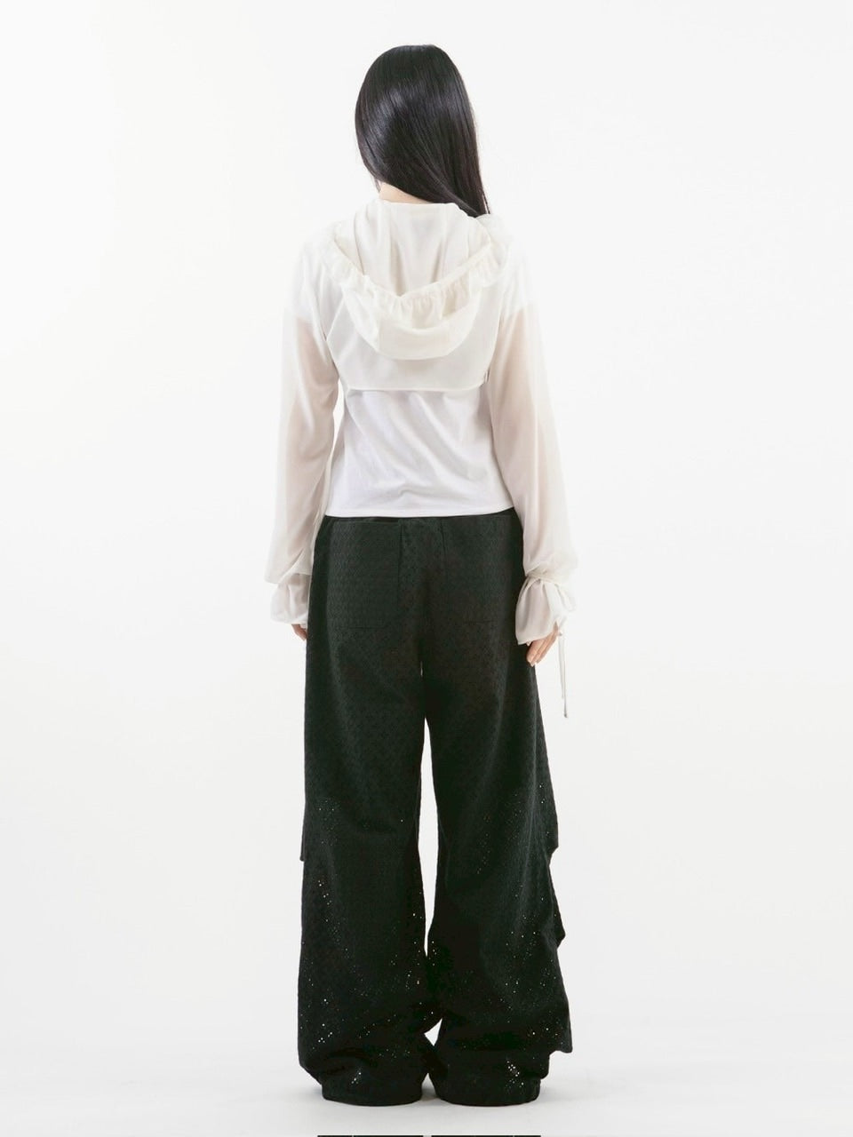 【TUOMIO】CHIFFON HOODED BOLERO / 【トゥオミオ】シフォンフードボレロ