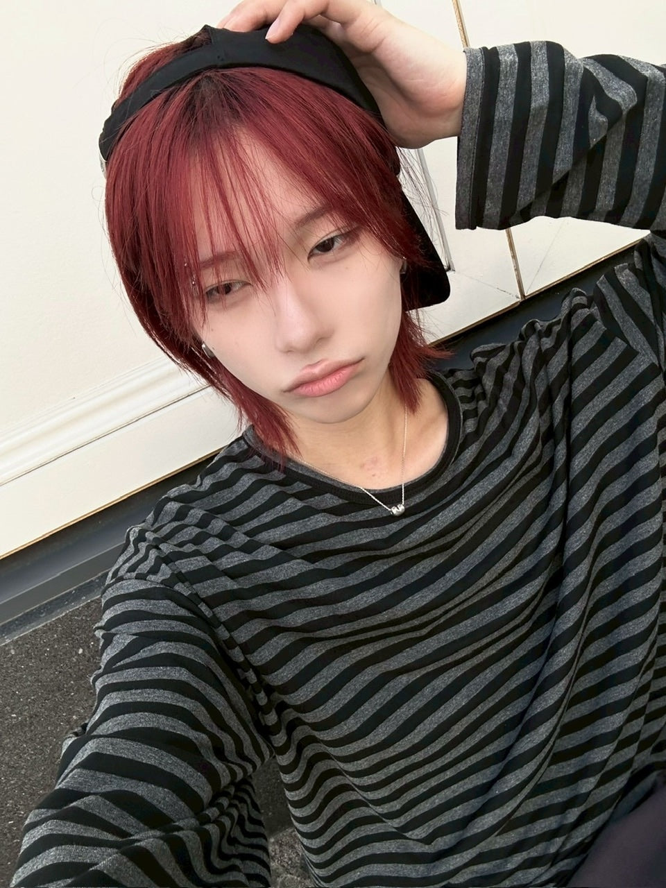 国際配送【LUV CODE】stripe long sleeve tee