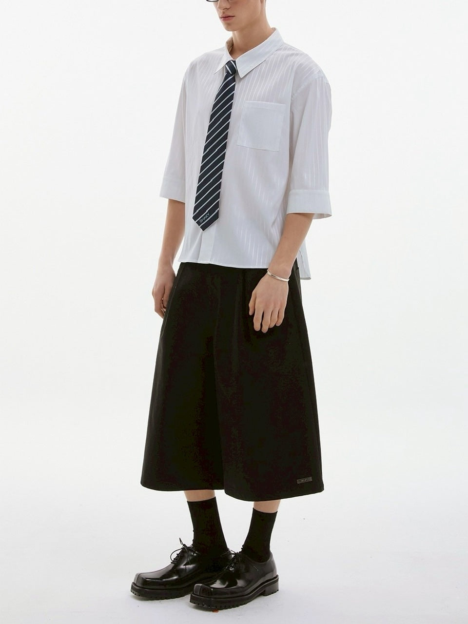 【ESC STUDIO】shaky tie chil shirt/ 【イーエスシーステュディオ】シェイキータイチル半袖シャツ