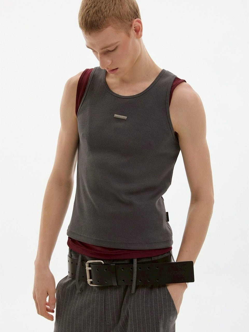 【ESC STUDIO】mesh layered sleeveless / 【イーエスシーステュディオ】メッシュレイヤードタンクトップ