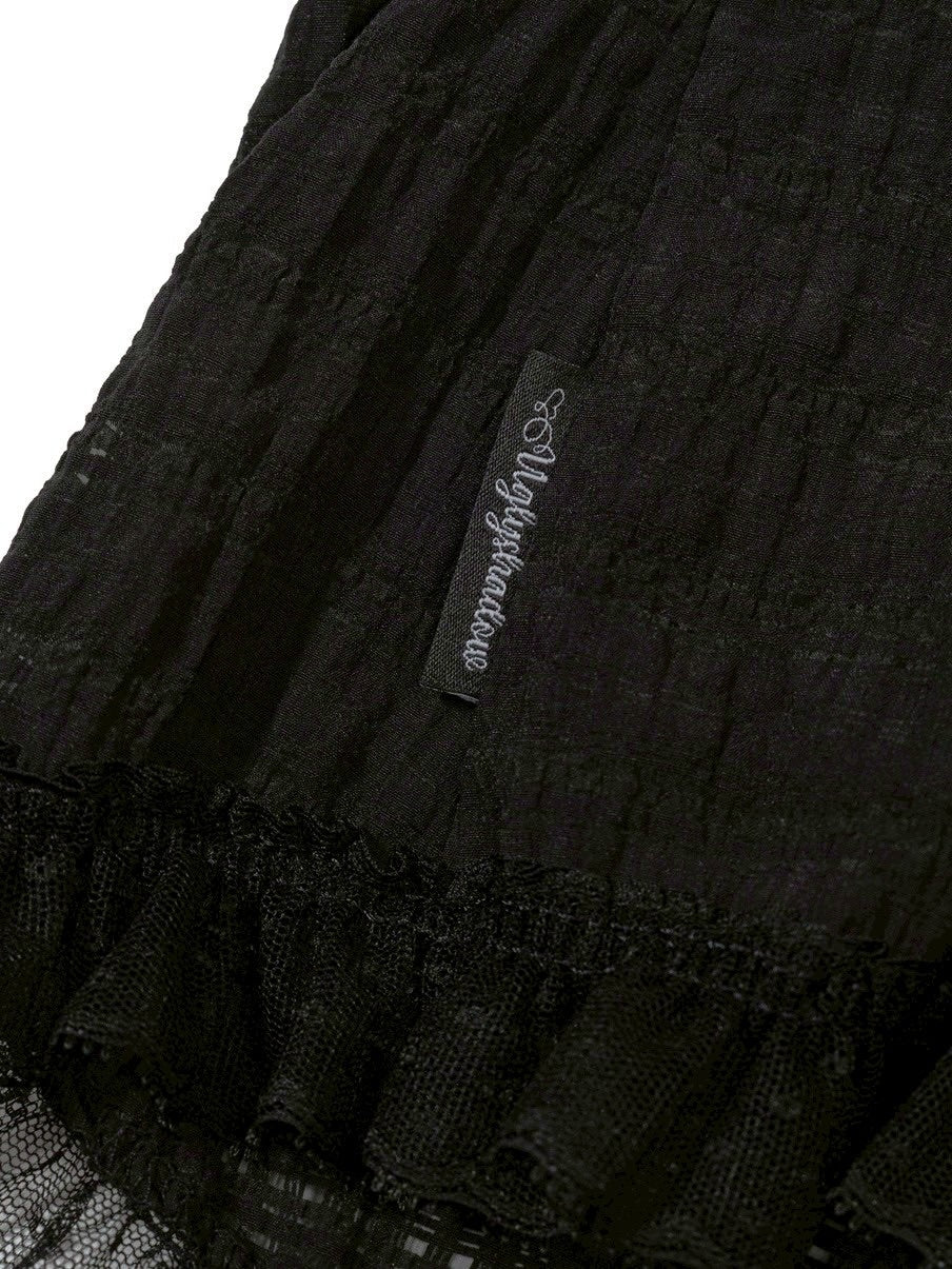 【Uglyshadow】CHECK SHIRRING BLOUSE / 【アグリーシャドウ】チェックシャーリングノースリーブブラウス