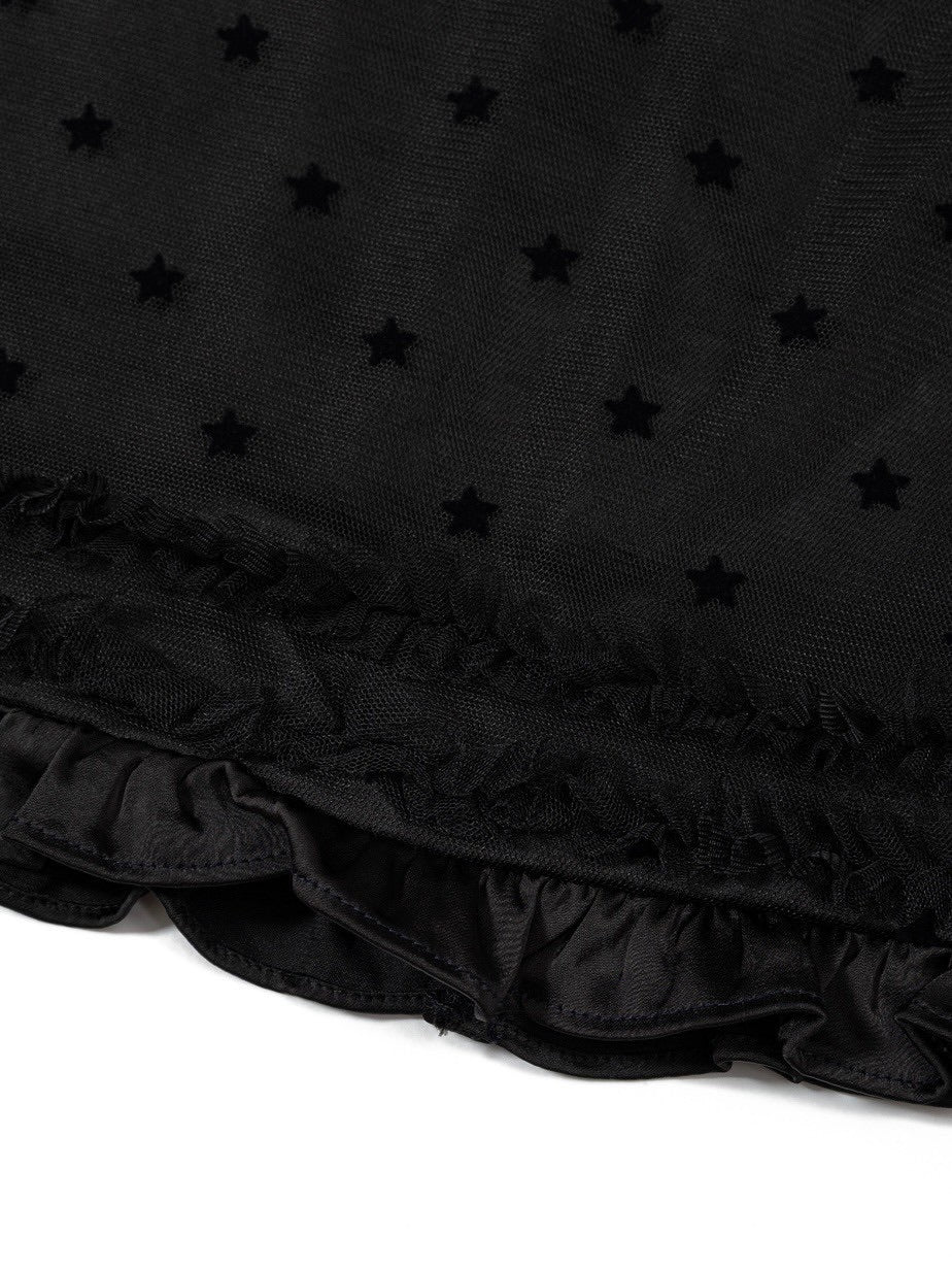 【Uglyshadow】 MESH STAR RUFFLE MINI SKIRT / 【アグリーシャドウ】メッシュスターラッフルミニスカート