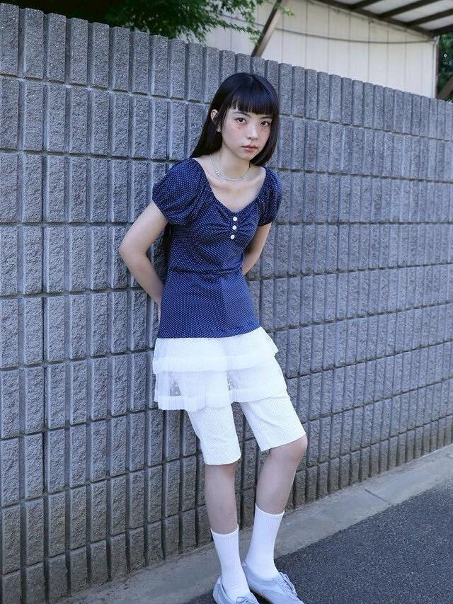 【Uglyshadow】DOTTED RUFFLE DRESS / 【アグリーシャドウ】ドットラッフルチュニック