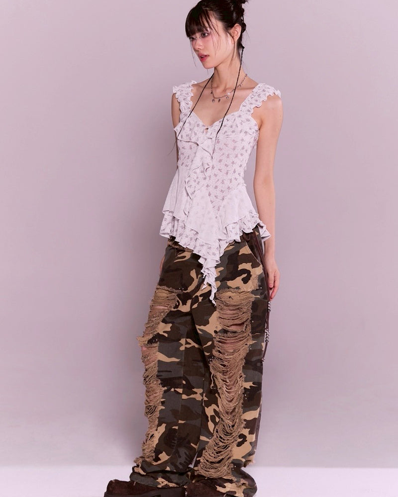 【CHERRYQUIRI】misty ruffle layered sleeveless