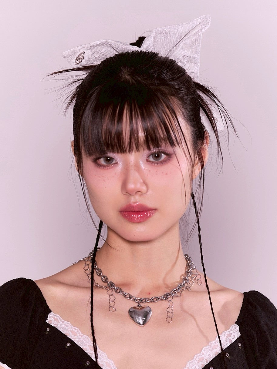 【CHERRYQUIRI】ribbon shape lace scrunchie