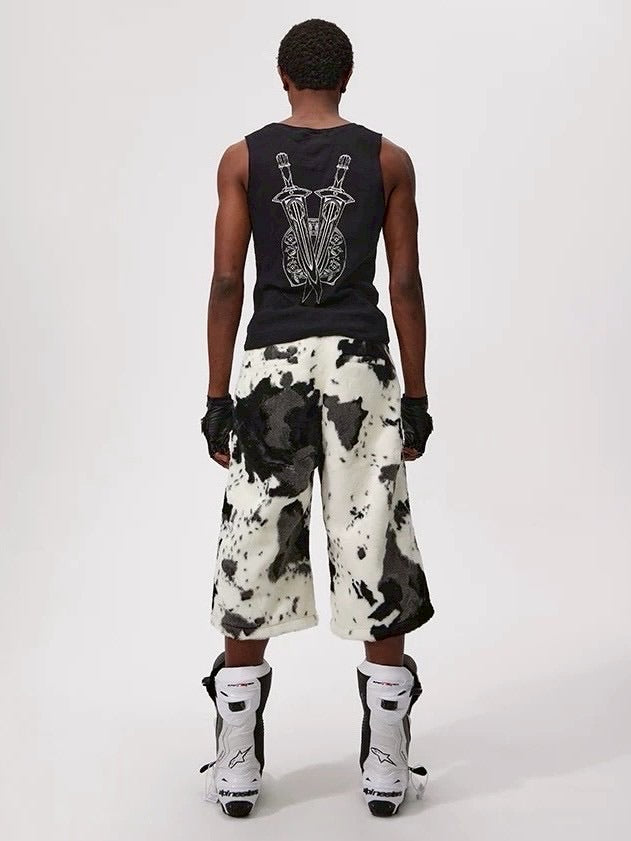 Fourth3ex】Summer Eco-Faux Fur Cow Print Shorts / 【フォース