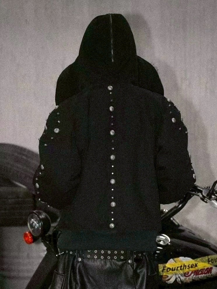 【Fourth3ex】Rivet Fox Double-Faced Denim Hoodie / 【フォースセックス】リベットエコファーデニムブルゾン