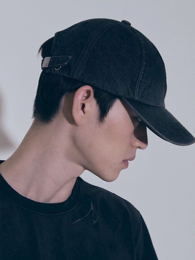 【BLR BLUER】Snowflakes Logo Washing Denim Ball Cap