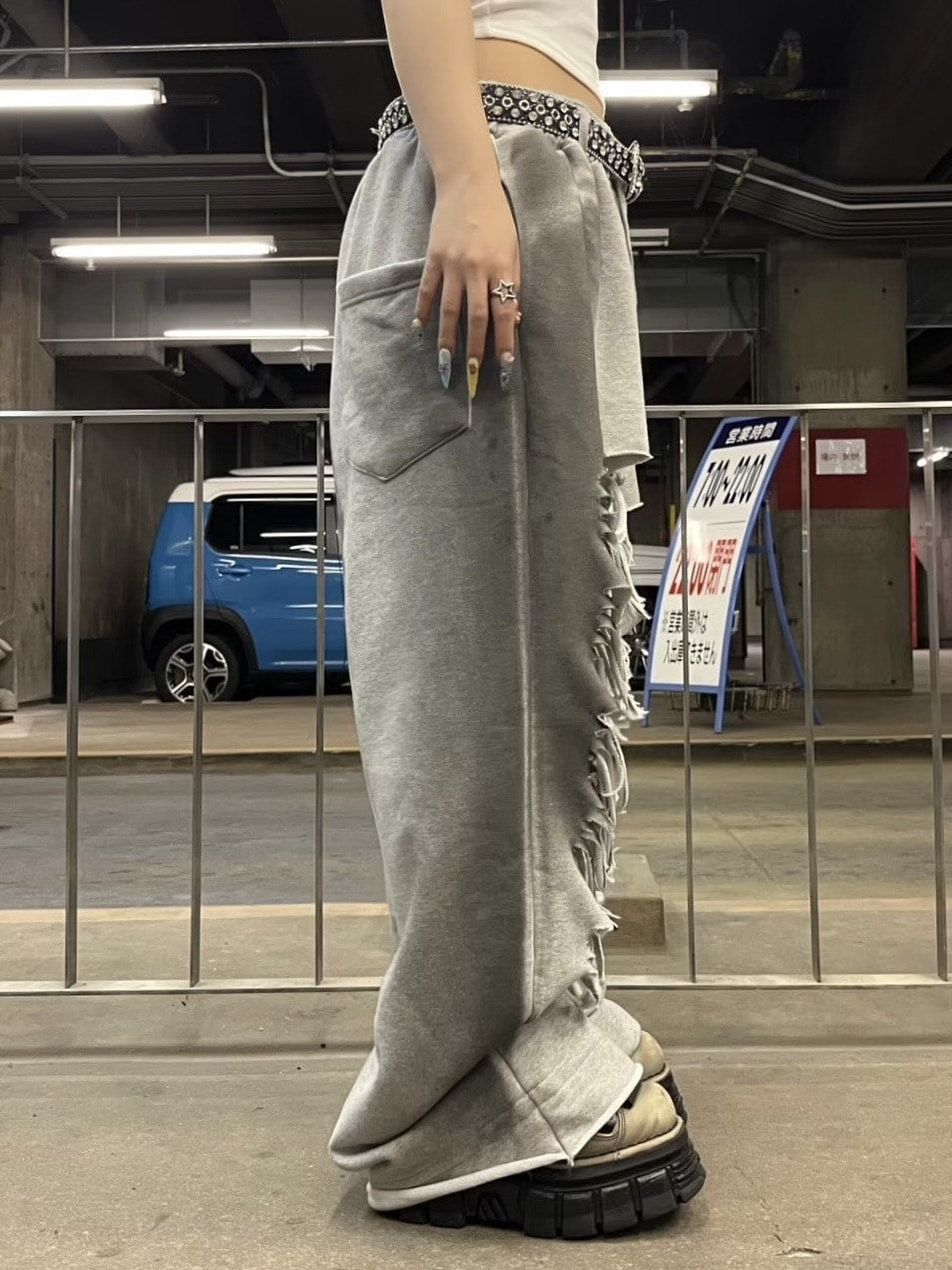 受注制【Never mind the XU】dirty damage sweat pants / 【エックス