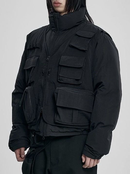 【AJOBYAJO】Cargo Vest Layered Padded Jacket / 【アジョバイアジョ】カーゴベストレイヤードパディッドジャケット