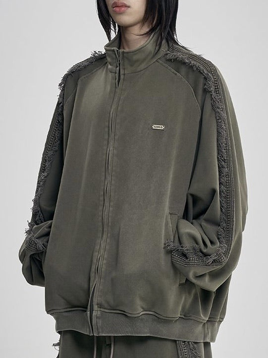 【AJOBYAJO】Lace Trimming Raglan Track Jacket【アジョバイアジョ】レーストリミングラグラントラックジャケット