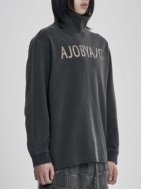 【AJOBYAJO】OG Logo Washed Turtleneck / 【アジョバイアジョ】ロゴウォッシュドタートルネックスウェットシャツ