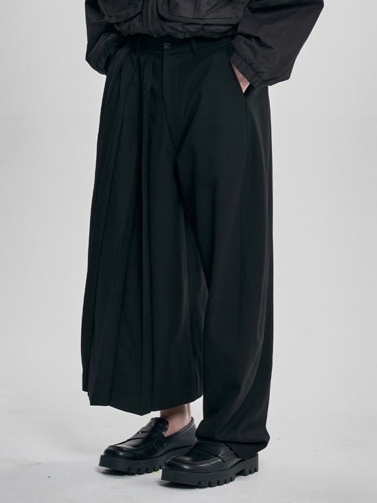 【AJOBYAJO】Asymmetric Pleat Pants / 【アジョバイアジョ】アシンメトリープリーツスラックスパンツ