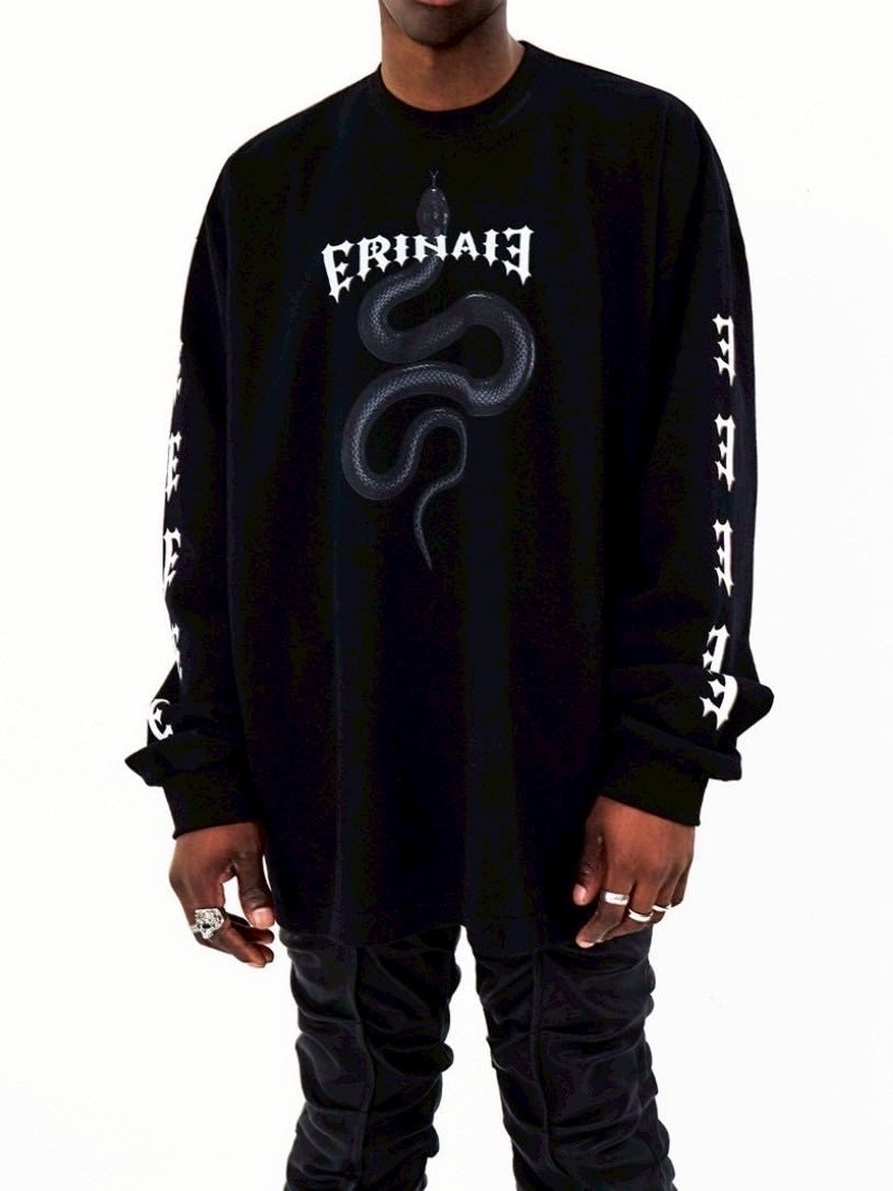 【E RIN AI E】BLACK MAMBA LONG SLEEVE TEE