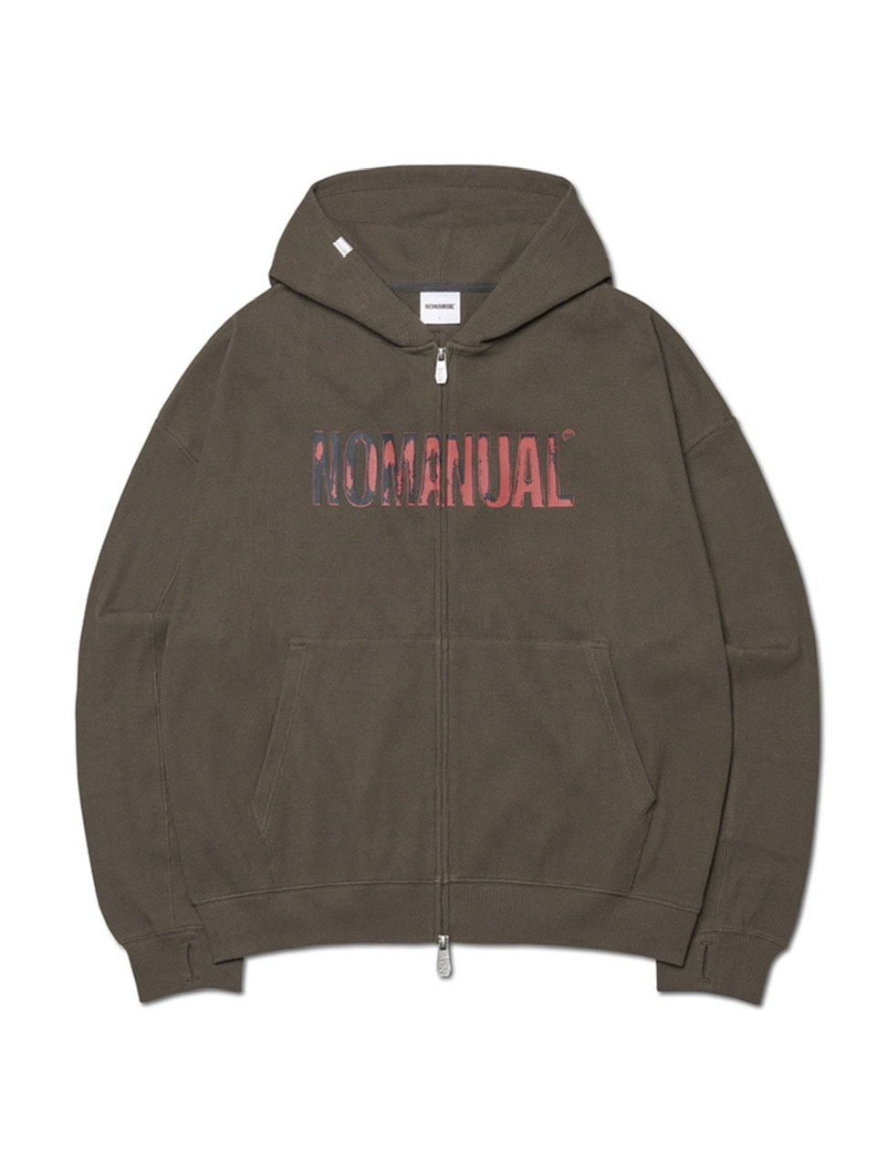【NOMANUAL】NM WAFFLE HOODED ZIP-UP