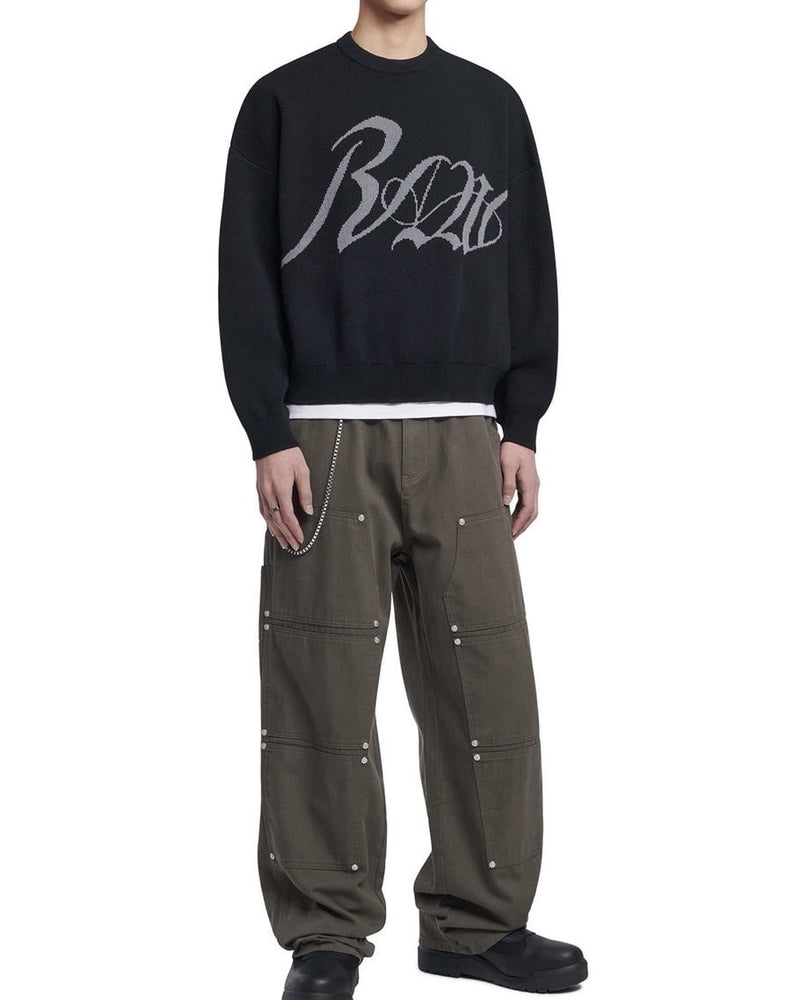 【NOMANUAL】RAW JACQUARD KNIT