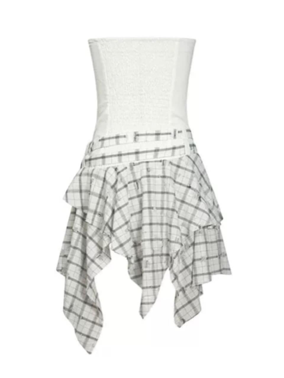 【Cest Nous】Plaid Bustier Dress / 【セヌー】グラフィックビスチェチェックワンピース