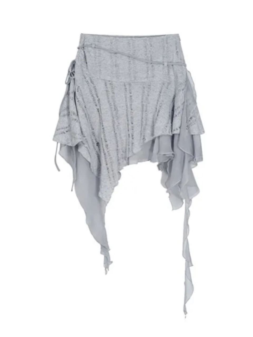 【Cest Nous】Blue Beaded Skirt / 【セヌー】レースシースルースカート