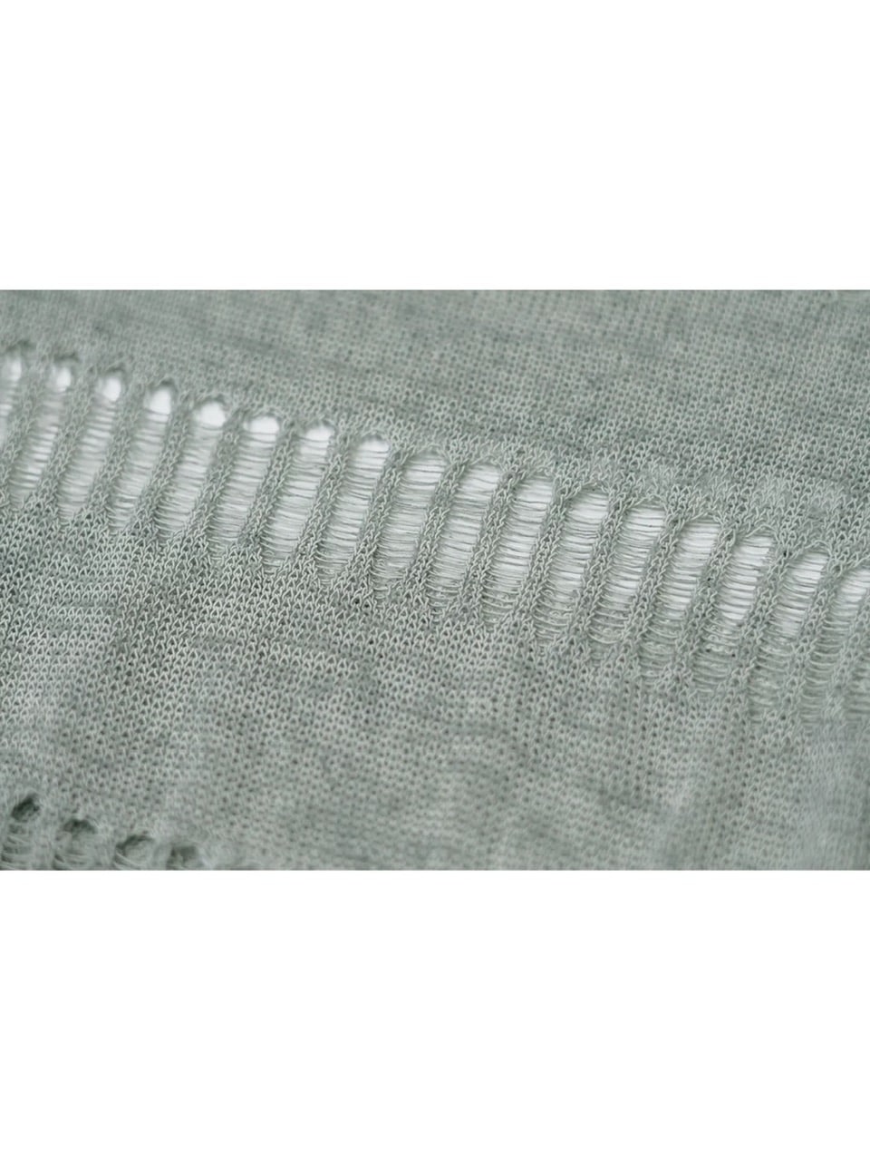 【Cest Nous】Knit Cover-Up / 【セヌー】シースルーボーダーサマーニット長袖Tシャツ