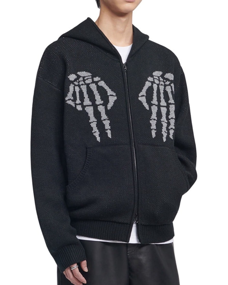 【NOMANUAL】NM SKULL HAND COWICHAN HOODED ZIP-UP