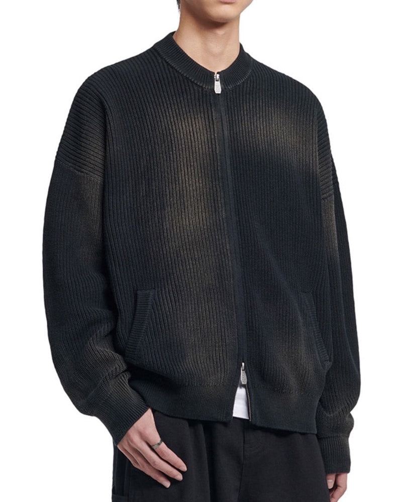 【NOMANUAL】SPRAY DYEING KNIT ZIP-UP