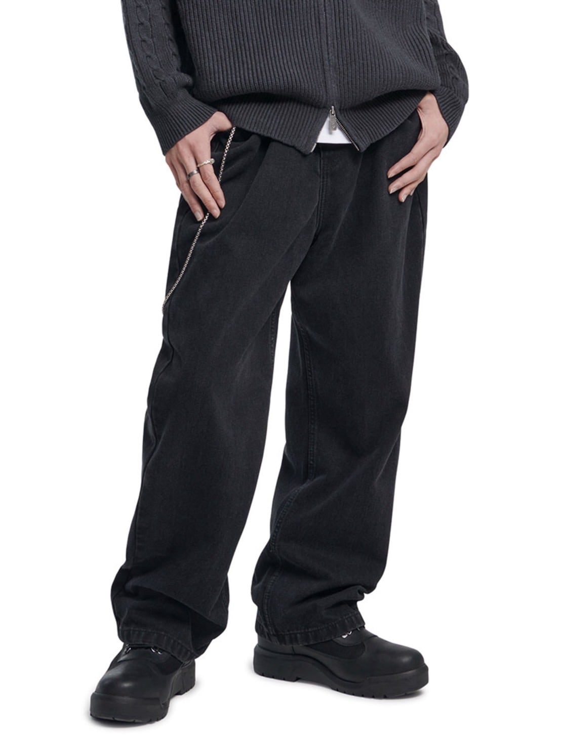 【NOMANUAL】STRAIGHT WIDE DENIM PANTS