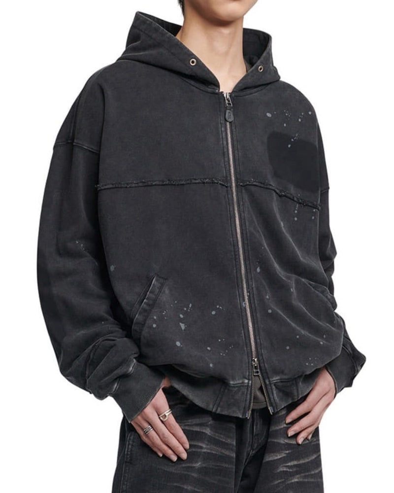 【NOMANUAL】DETACHED PATCH HOODED ZIP-UP